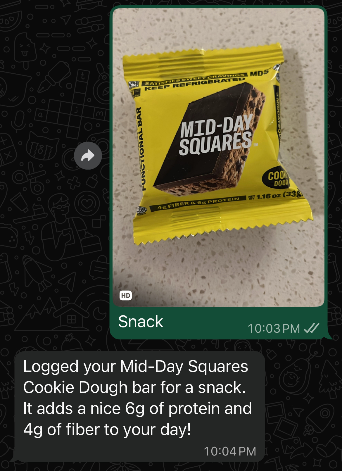 Food logging example 1