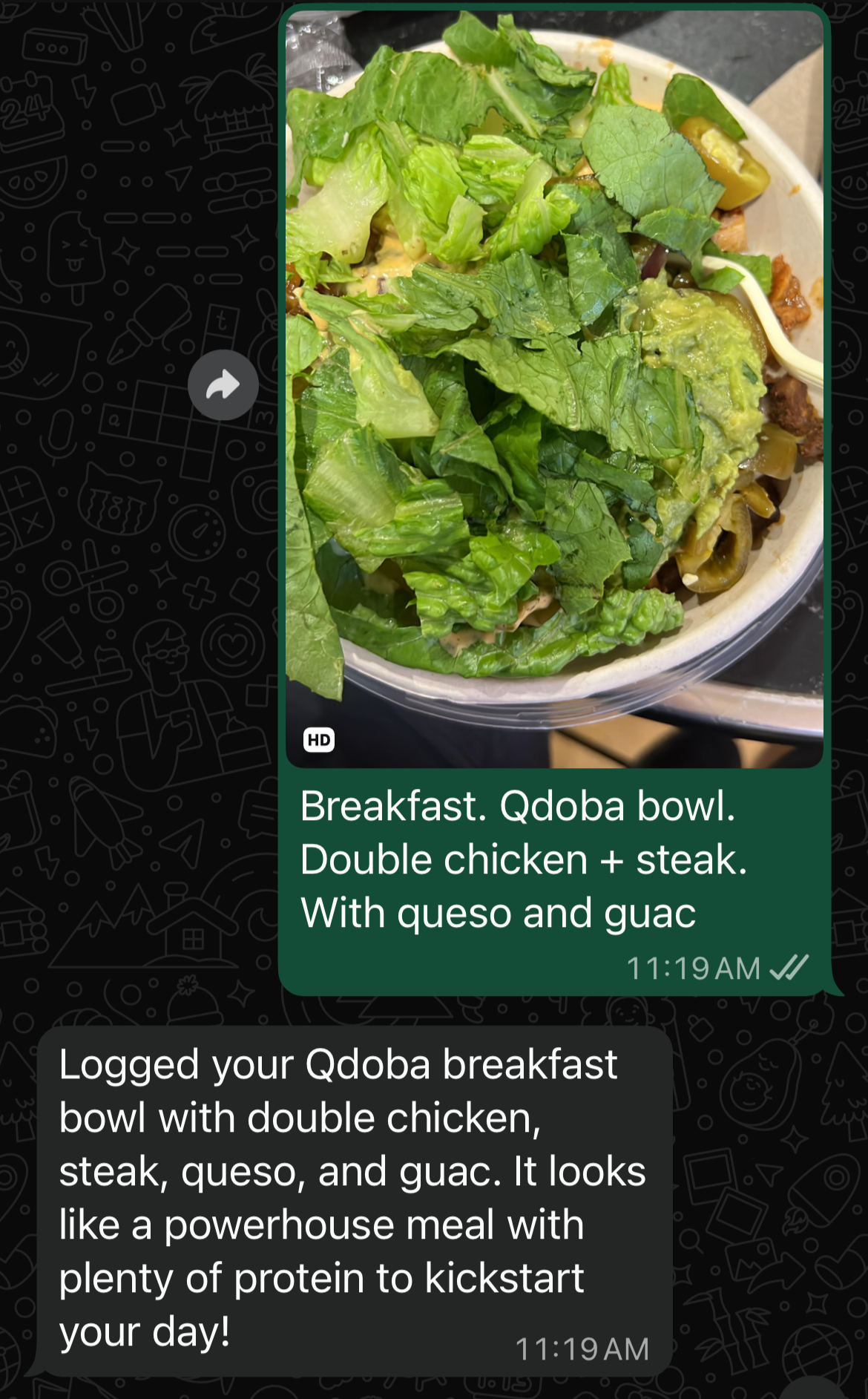 Food logging example 2
